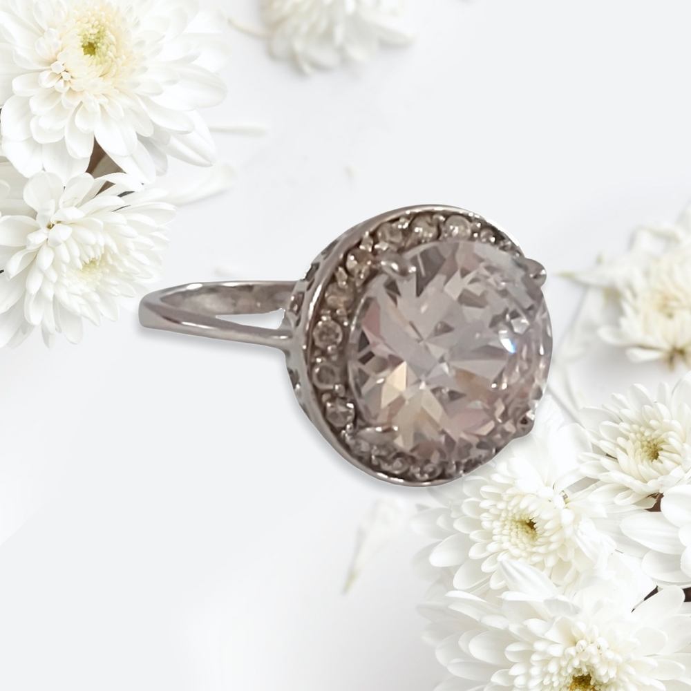 Sterling Silver Cubic Zirconia Size 8 1/4 Ring